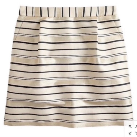 🥂J. CREW🥂METALLIC STRIPED MINI SKIRT W/POCKETS🥂 - Picture 2 of 9